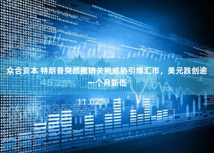 众合资本 特朗普突然撤销关税威胁引爆汇市，美元跌创逾一个月新低